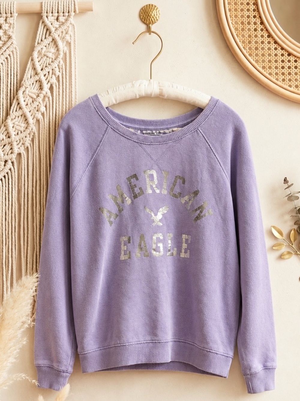 American Eagle Purple & Silver Sweatshirt